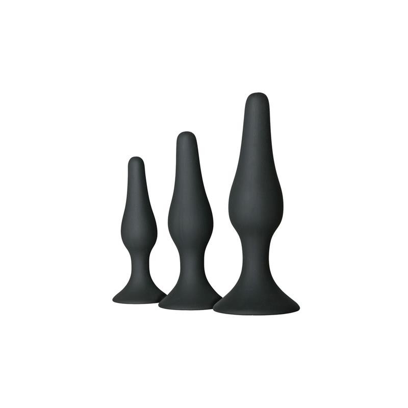 Lot de 3 Plug Anal Noir
