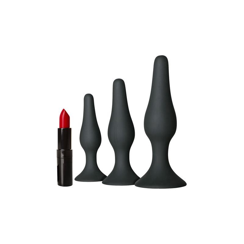 Lot de 3 Plug Anal Noir