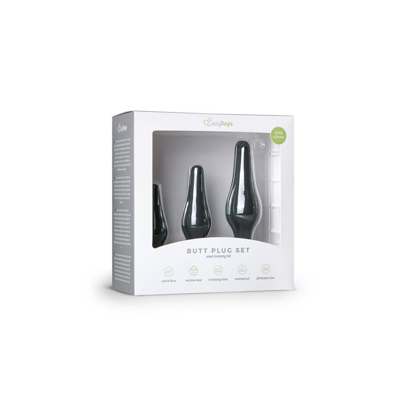 Lot de 3 Plug Anal Noir