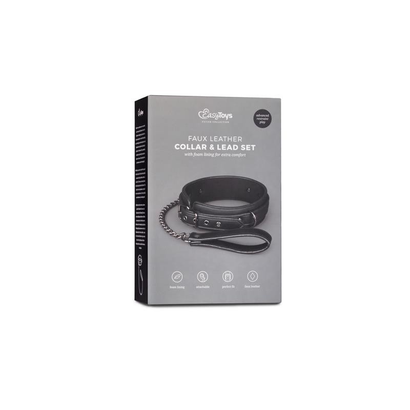 Collier avec laisse noir