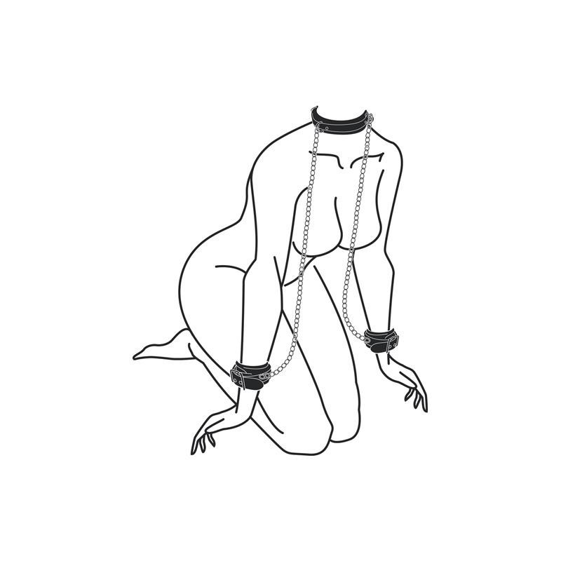 Ensemble de attaches collier et menottes noir