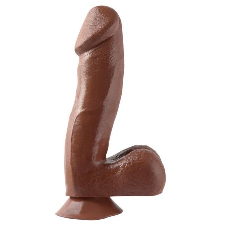Basix Rubber Works 16,51 cm verge et testicules avec ventouse - Couleur Marron