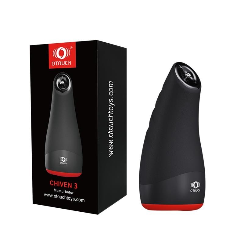 Chiven 3 Masturbateur Masculin Effet chaud silicone Liquide Noir