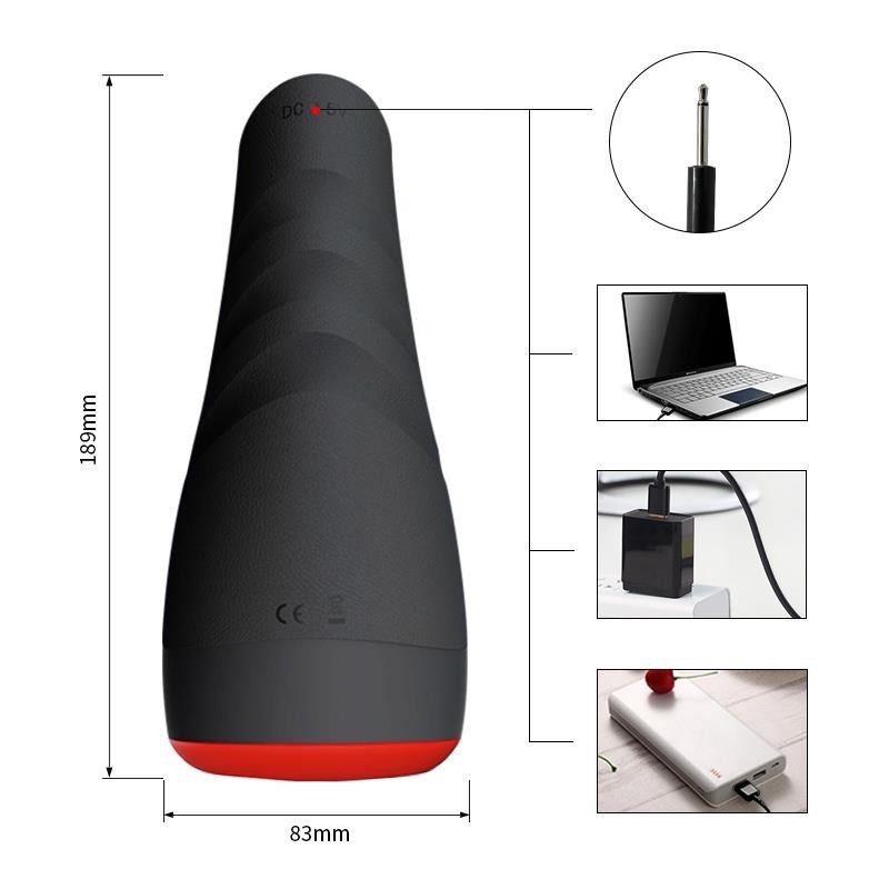 Chiven 3 Masturbateur Masculin Effet chaud silicone Liquide Noir