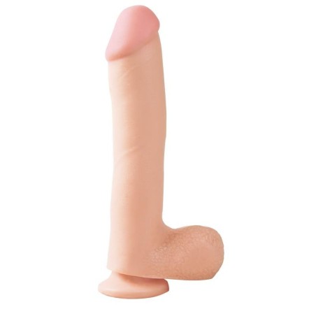 Basix Rubber Works 25,4 cm verge et testicules avec ventouse - Couleur Naturel