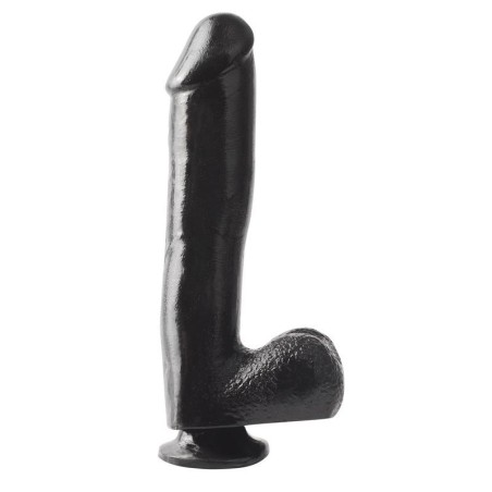 Basix Rubber Works 25,4 cm verge et testicules avec ventouse - Couleur Noir