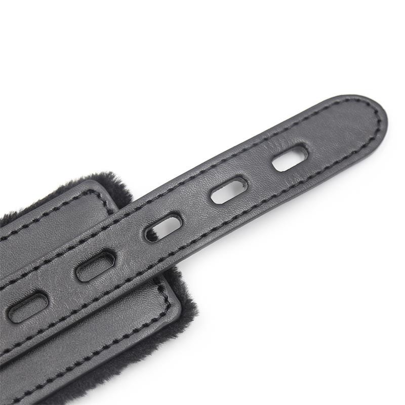 Collier avec laisse en metal noir