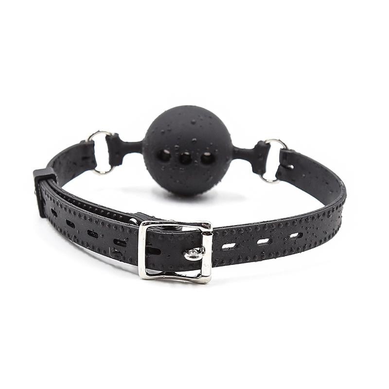 baillon de boule perforée en silicone 4,5 cm Taille M Noir