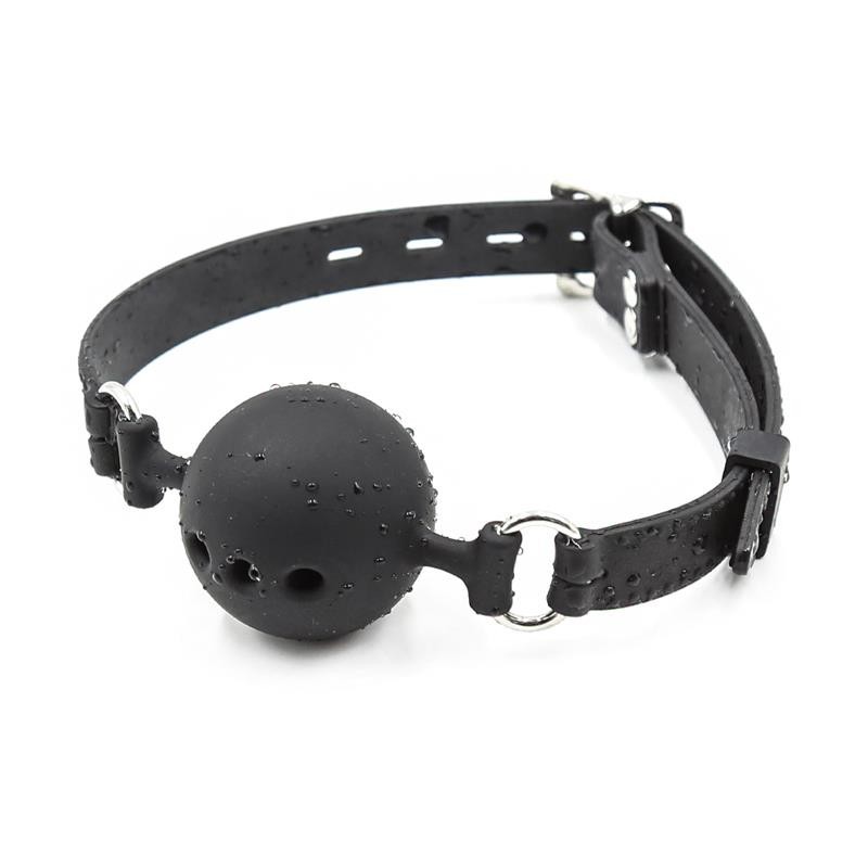 baillon de boule perforée en silicone 4,5 cm Taille M Noir