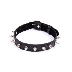 Collier avec broches reglable 43 cm Noir