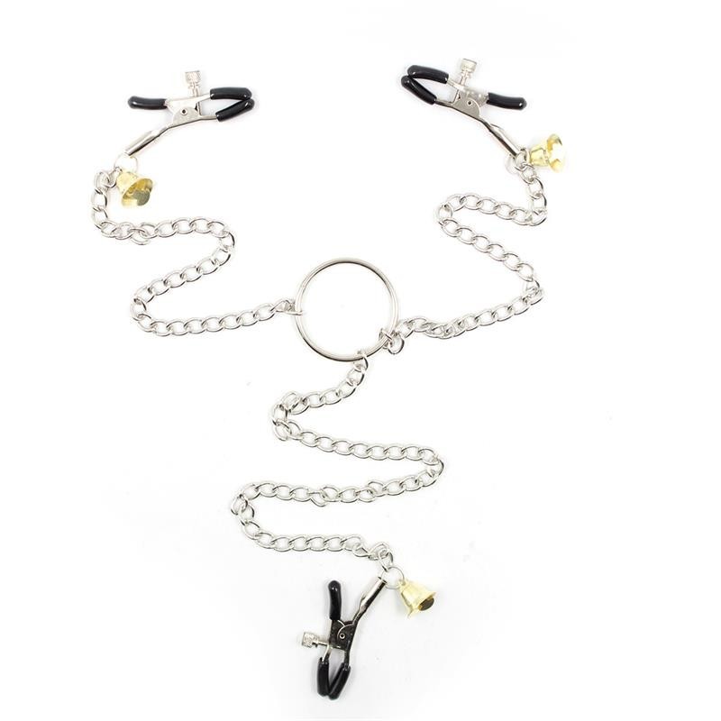 pinces à tétons et Clitoris avec chaine Metal