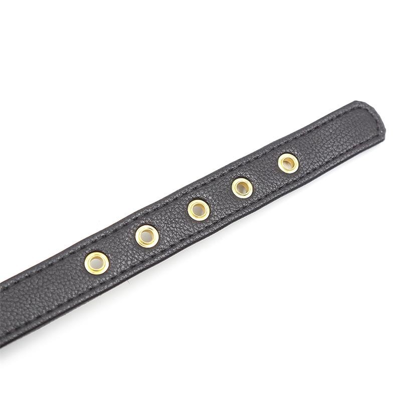 Collier avec ruban et clochette 44 cm Noir/rouge