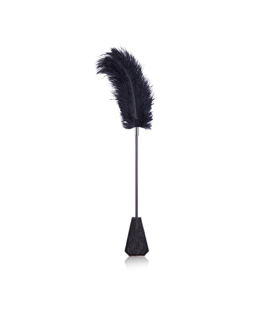 porte plume et tapette avec dentelle 2 en 1 56 cm Noir