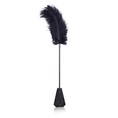 plumeau et tapette avec dentelle 2 en 1 56 cm Noir