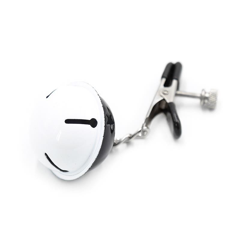 pinces à tétons avec clochettes blanc/noir