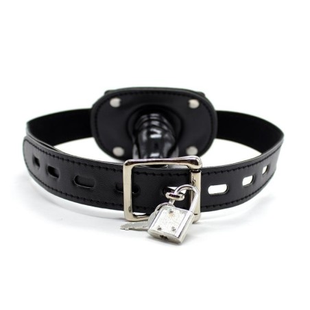 baillon avec cadenas forme pénis 5 cm Petit Noir