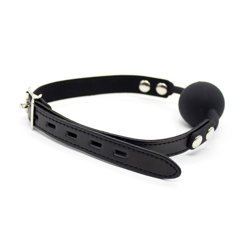 baillon de boule en silicone 4 cm avec cadenas noir