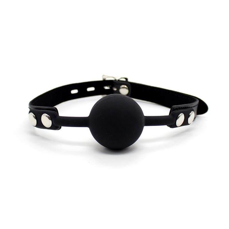 baillon de boule en silicone 4 cm avec cadenas noir