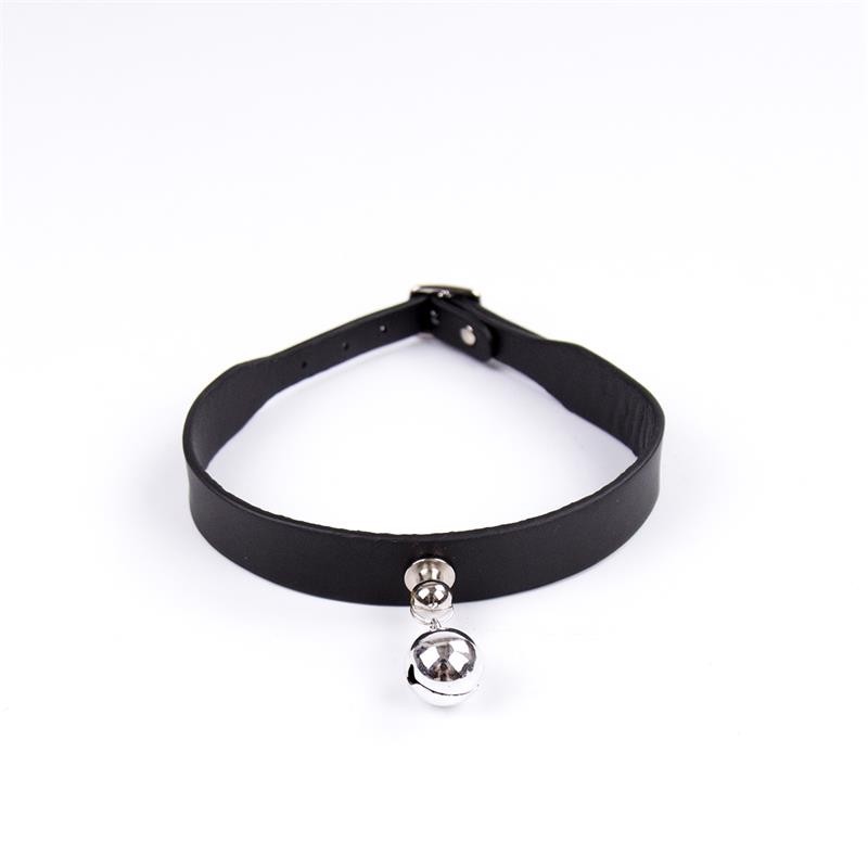Collier avec clochette reglable 43 cm Noir