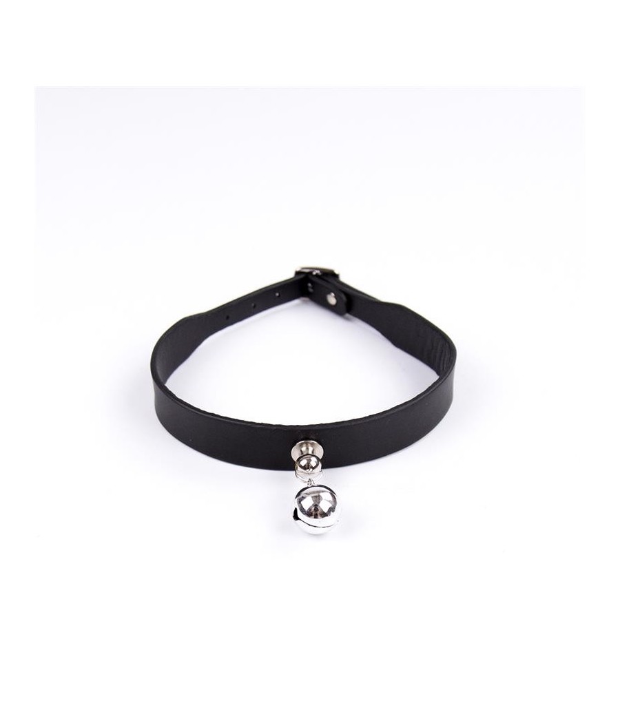 Collier avec clochette reglable 43 cm Noir