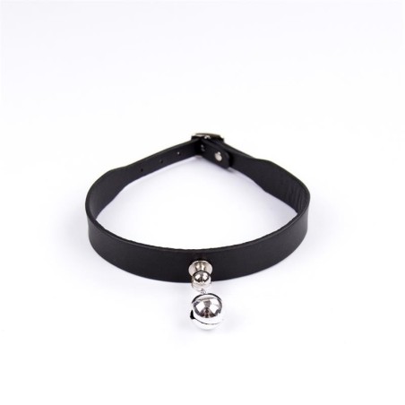 Collier avec clochette reglable 43 cm Noir