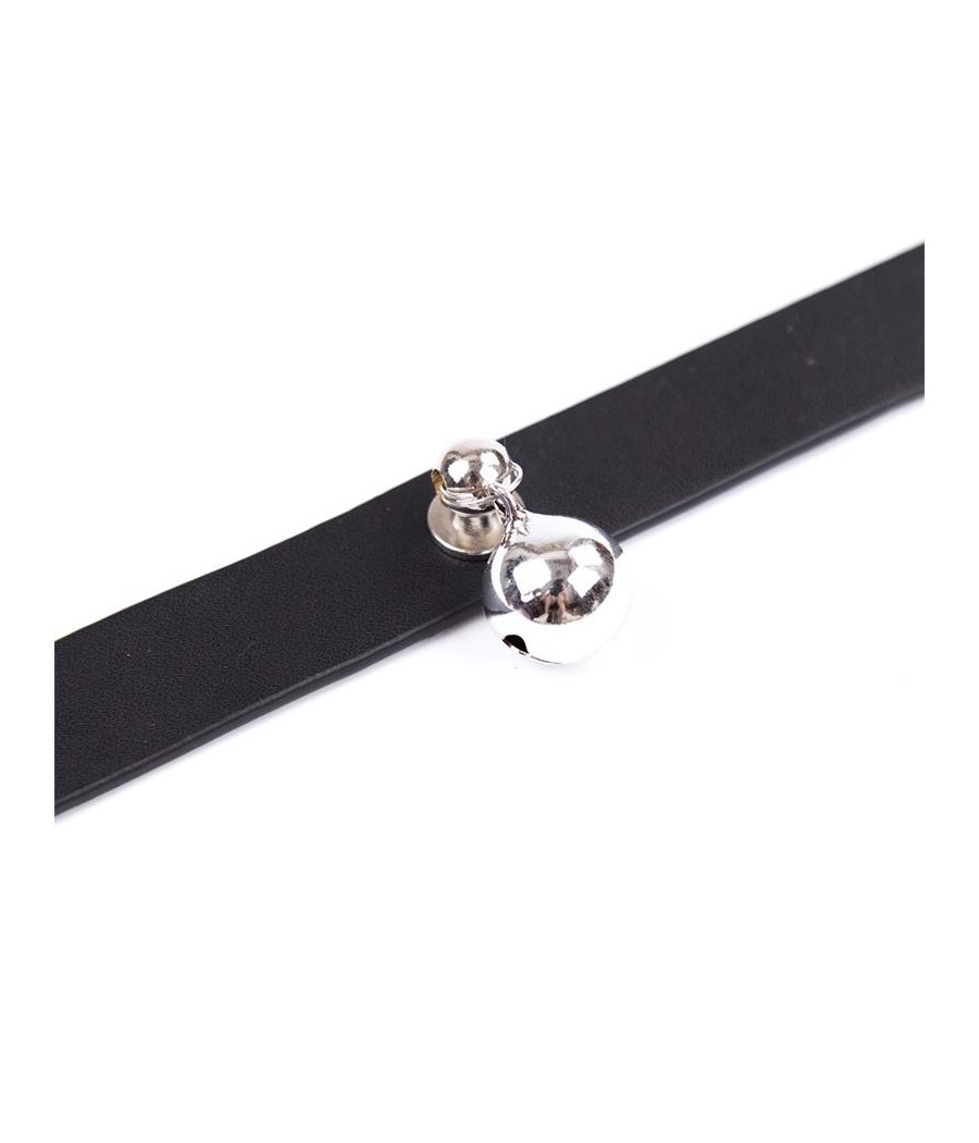 Collier avec clochette reglable 43 cm Noir