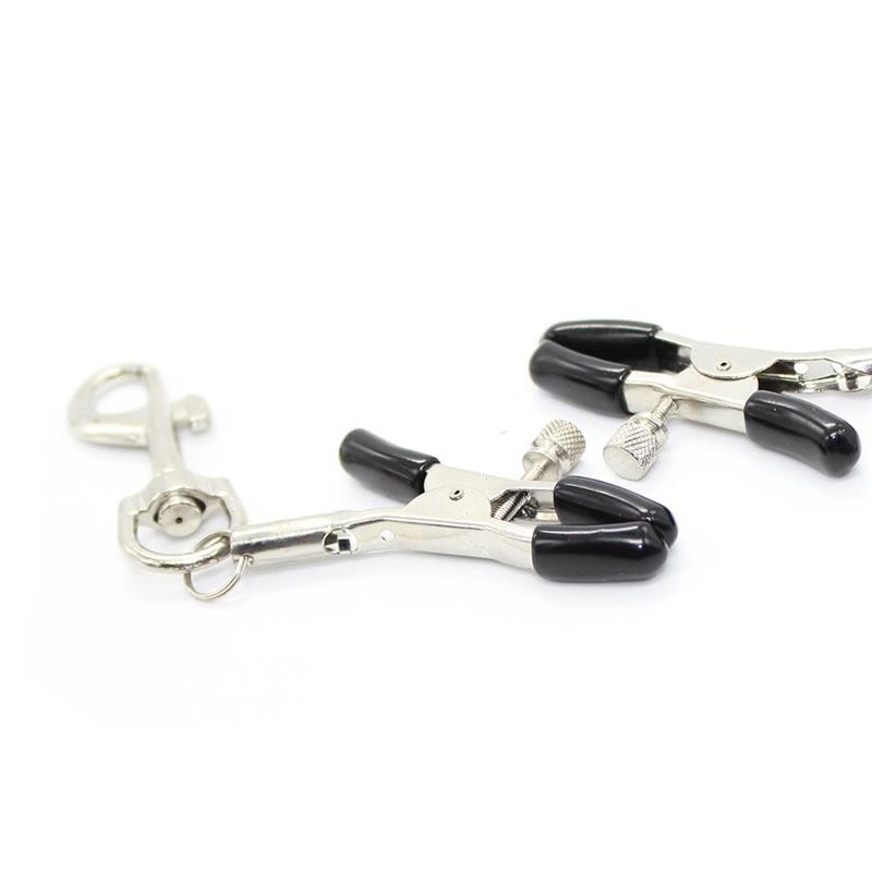 pinces à tétons avec mousquetons Metal