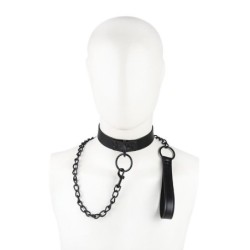 Collier avec laisse noir
