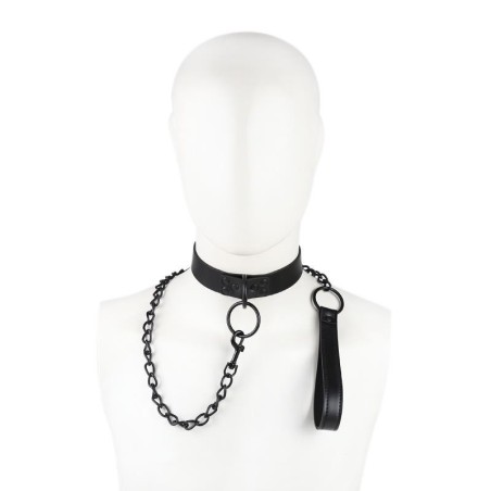 Collier avec laisse noir