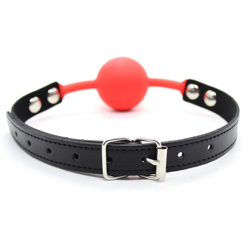 baillon de boule Lisa en silicone 4 cm Noir/rouge