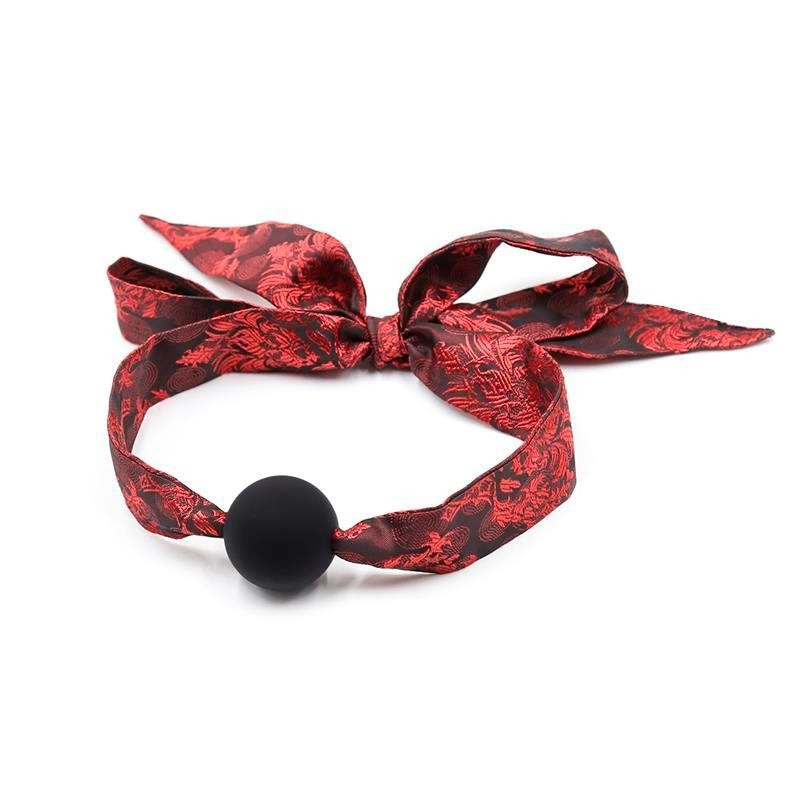 baillon de boule Lisa silicone noir/rouge