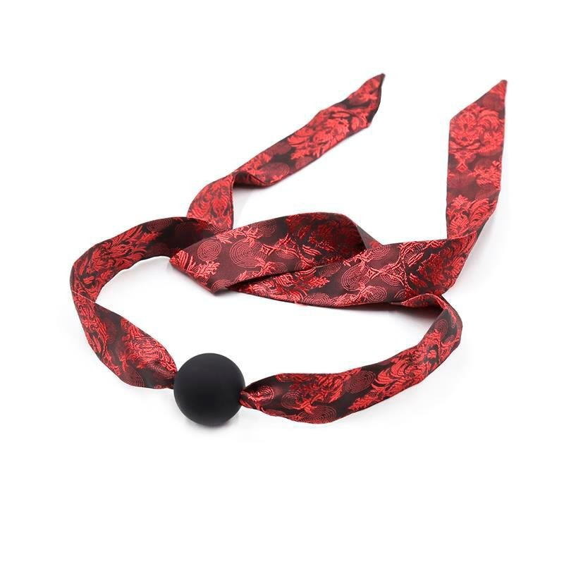 baillon de boule Lisa silicone noir/rouge