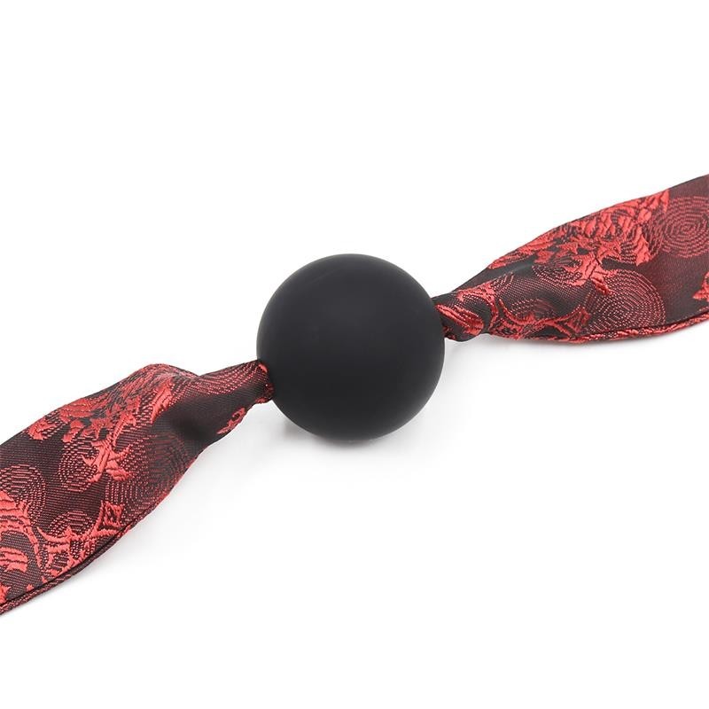 baillon de boule Lisa silicone noir/rouge