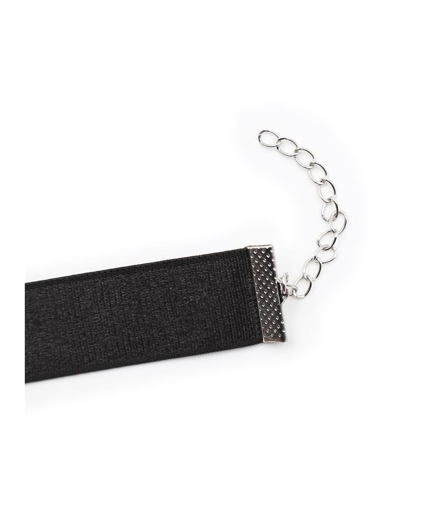 Collier avec lacet et clochette 29 cm noir M