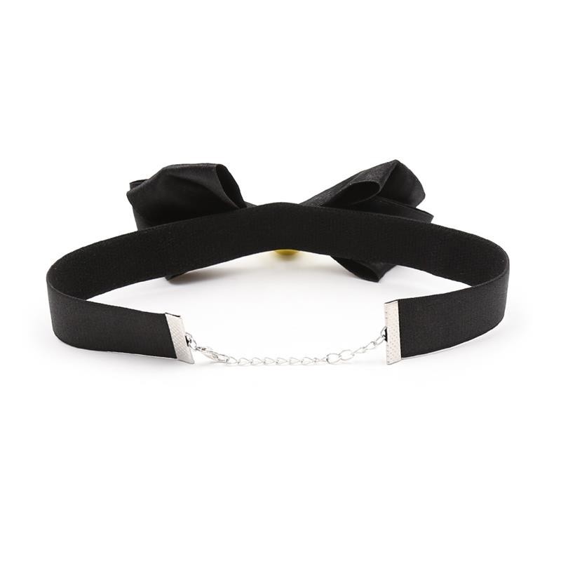 Collier avec lacet et clochette 36 cm Noir L