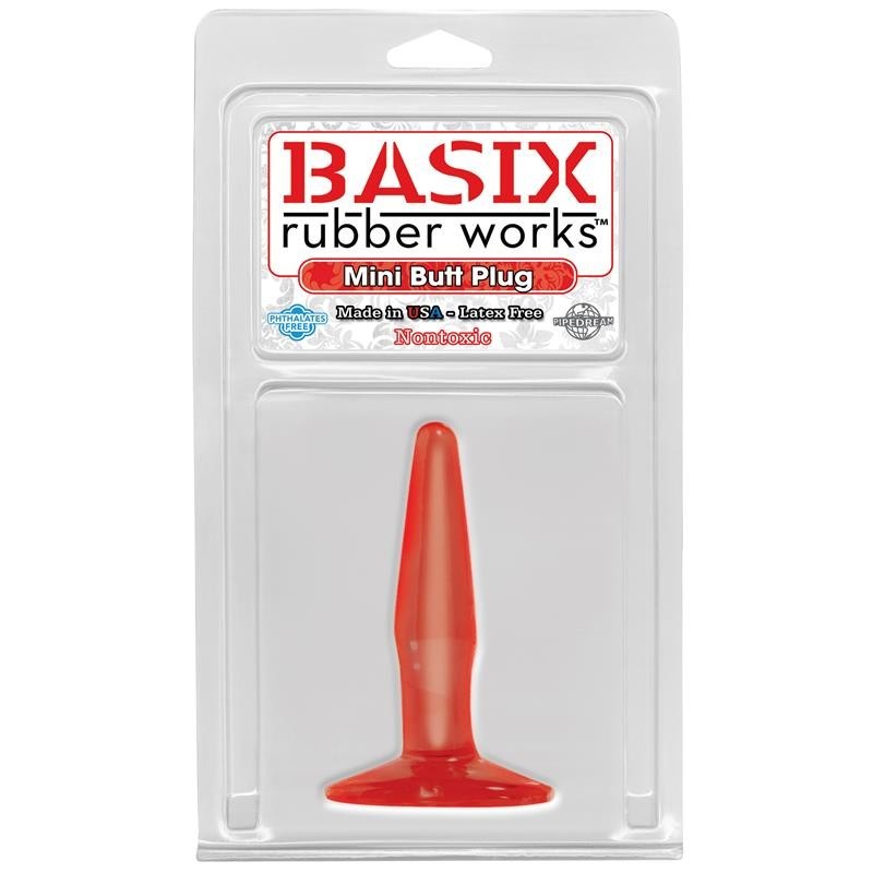 Mini plug anal Basix Rubber Works - Couleur rouge