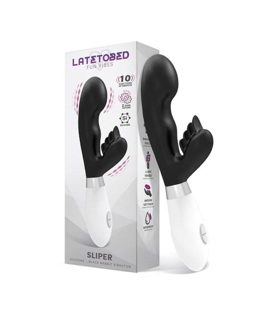 Sliper Vibromasseur lapin silicone Noir