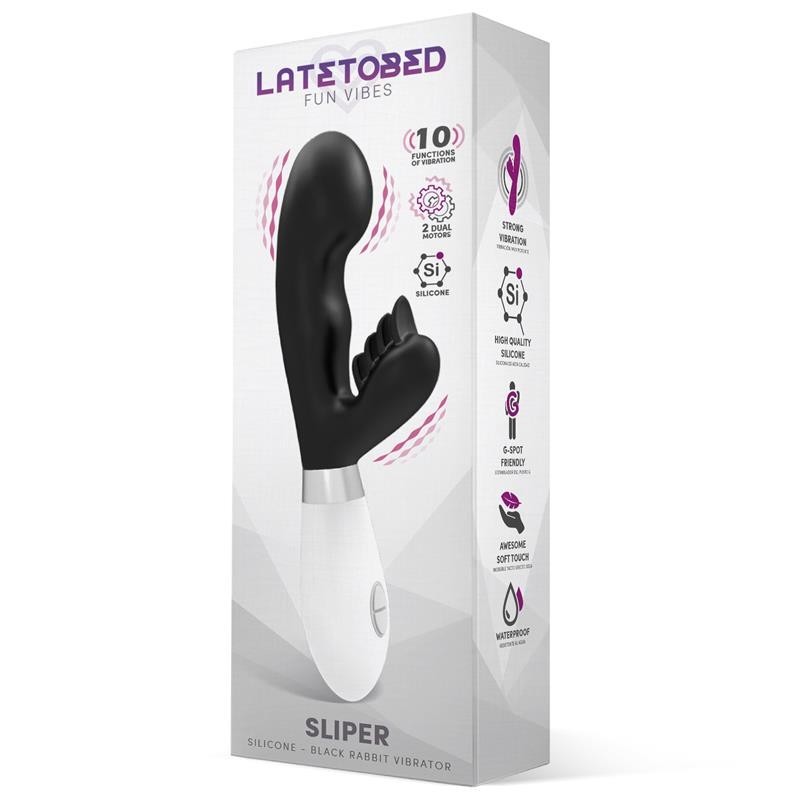 Sliper Vibromasseur lapin silicone Noir