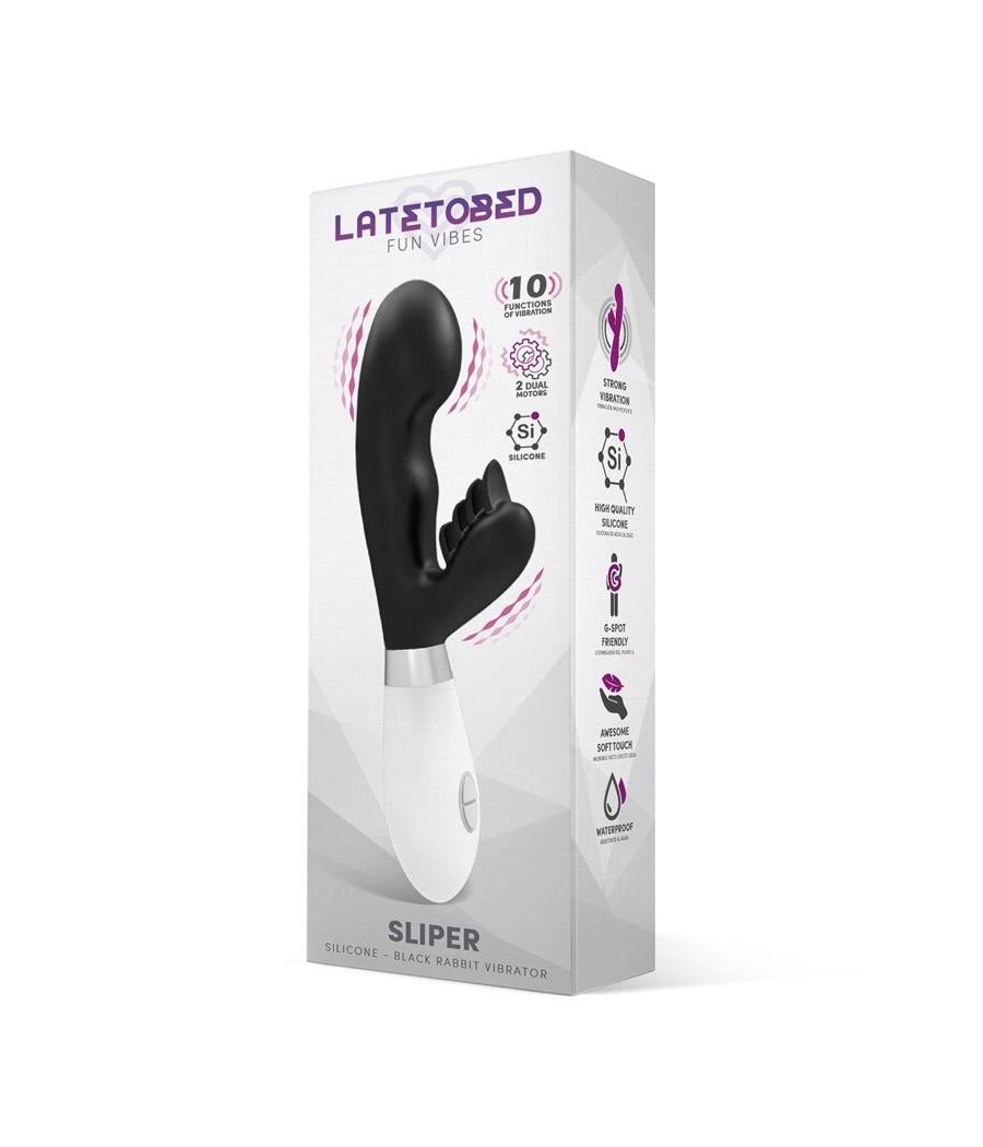 Sliper Vibromasseur Rabbit silicone Noir