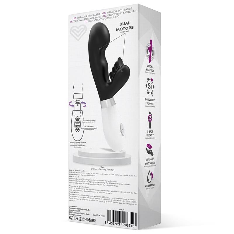 Sliper Vibromasseur lapin silicone Noir
