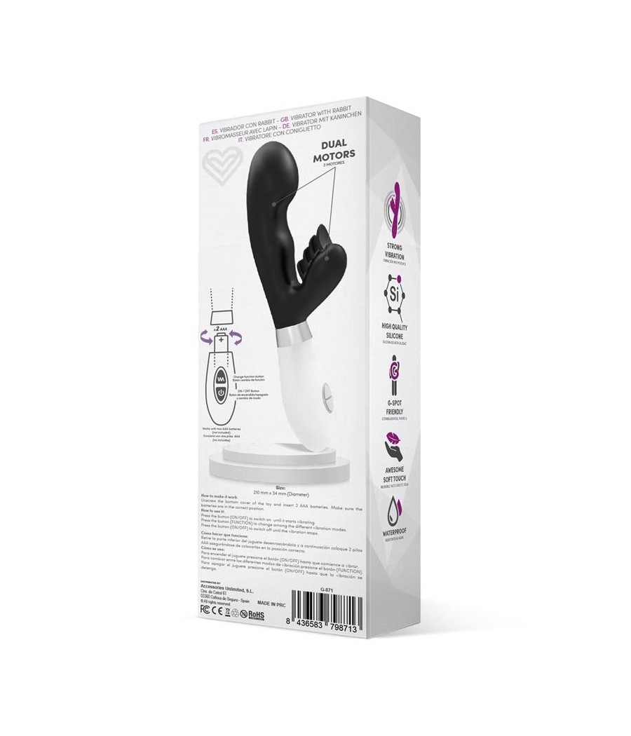Sliper Vibromasseur Rabbit silicone Noir