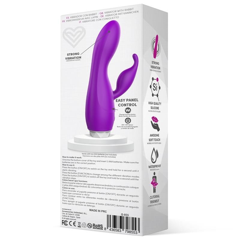 Vibromasseur lapin violet silicone Couby