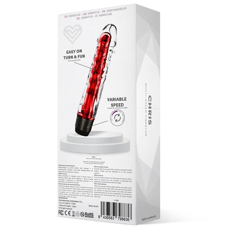 Chris Vibromasseur Multi Vitesse rouge