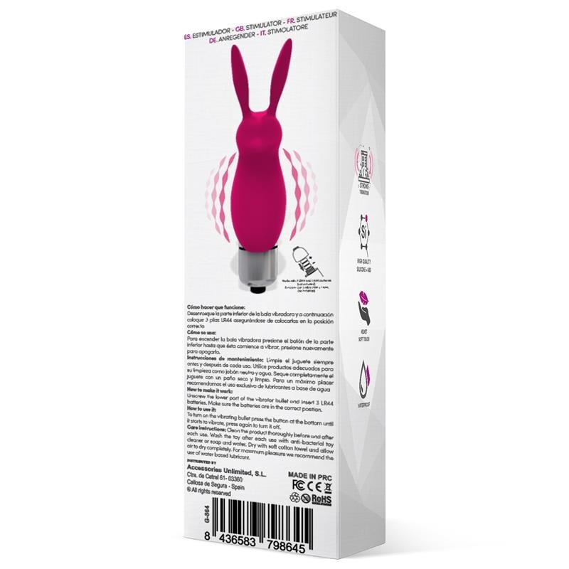 Hopye balle vibrante lapin silicone Rose
