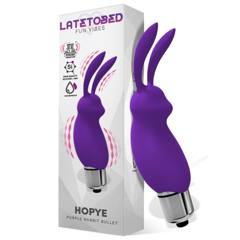 Hopye balle vibrante lapin silicone mauve