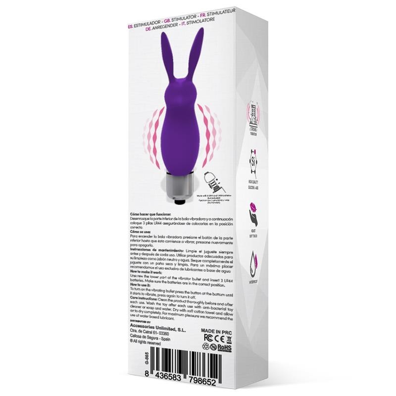 Hopye balle vibrante lapin silicone mauve