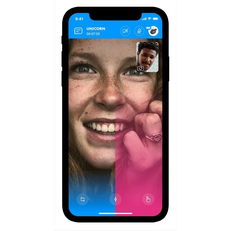 Mighty One Anneau Vibromasseur avec APP Bleu