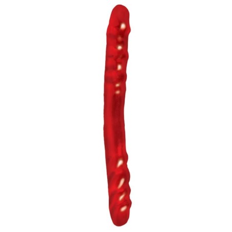 Gode Double Couleur rouge 33,7 cm