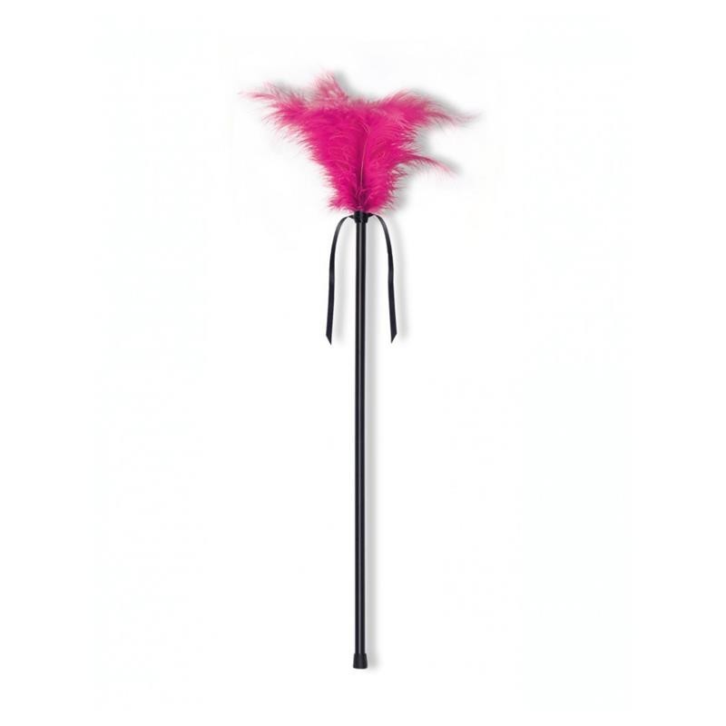Stimulateur avec plumes fuchsia
