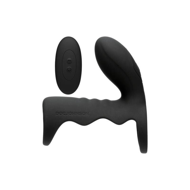 Cage à pénis vibrant et contrôle à distance noir